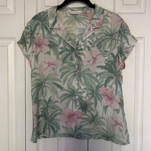 Tommy Bahama 100% Silk Button Up Shirt Womens Size M (8/10)